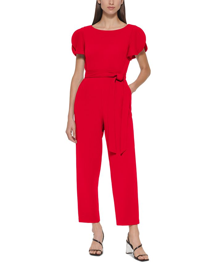 Macacão curto Calvin Klein feminino manga tulipa vermelho tamanho 6