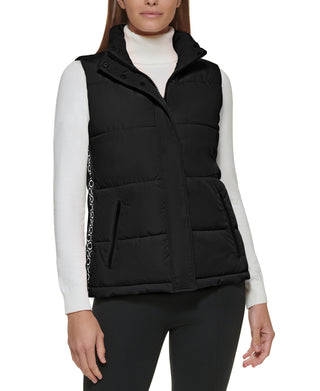 Calvin Klein Colete Puffer Feminino com Logo Lateral Preto Tamanho X-G