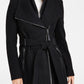 Calvin Klein Casaco feminino com cinto, preto, tamanho GG