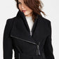 Calvin Klein Casaco feminino com cinto, preto, tamanho GG