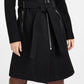 Calvin Klein Casaco feminino com cinto, preto, tamanho GG