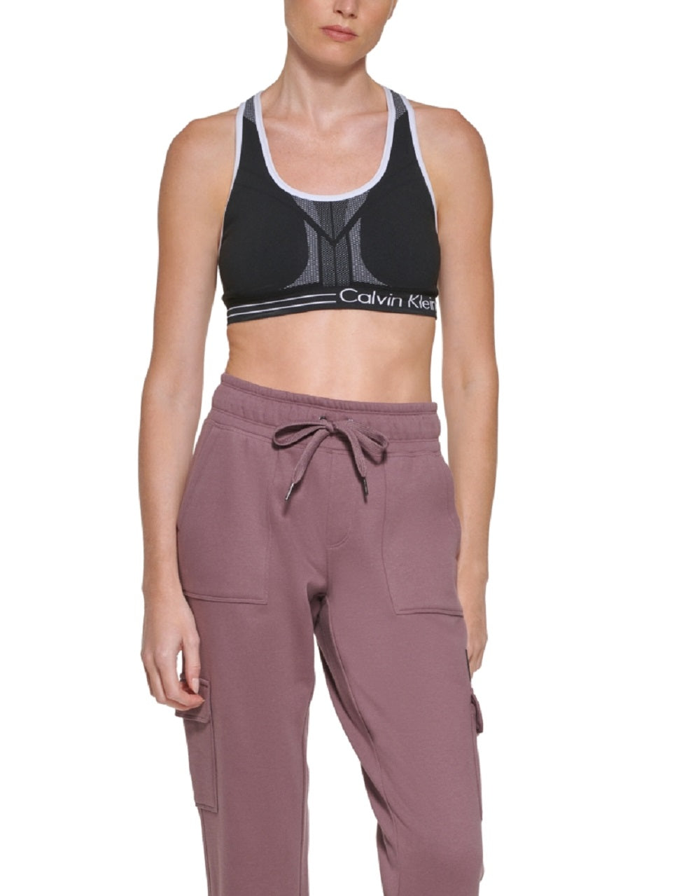 Calça cargo feminina Calvin Klein slim fit rosa tamanho grande
