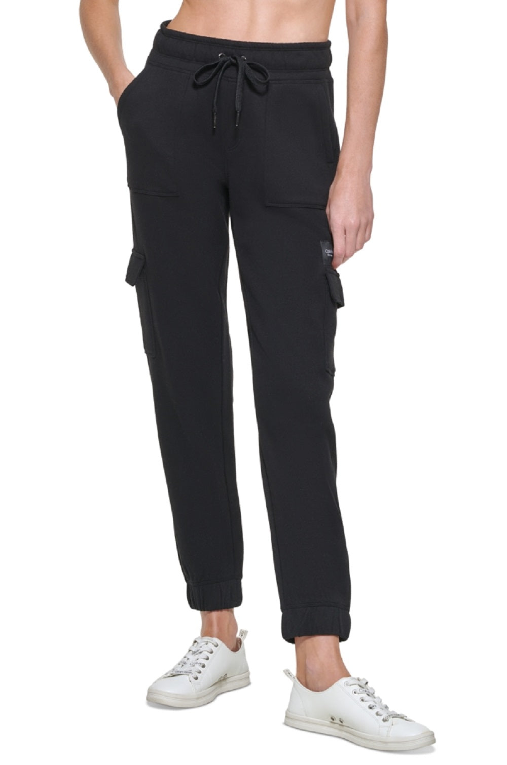 Calça cargo feminina Calvin Klein slim fit preta tamanho grande