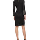 Vestido Calvin Klein Feminino com Acabamento Brilhante Preto Tamanho Médio