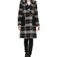 Calvin Klein Casaco Xadrez Walker Feminino Preto Tamanho Grande