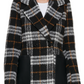 Calvin Klein Casaco Xadrez Walker Feminino Preto Tamanho Grande