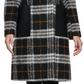 Calvin Klein Casaco Xadrez Walker Feminino Preto Tamanho Grande