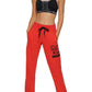 Calça jogger feminina Calvin Klein com estampa flocada e logo dividida, vermelha, tamanho grande