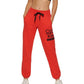 Calça jogger feminina Calvin Klein com estampa flocada e logo dividida, vermelha, tamanho grande