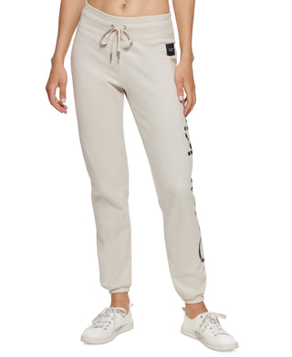 Calça jogger feminina Calvin Klein Jumbo Logo bege tamanho GG