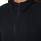 Calvin Klein Moletom Feminino com Capuz e Zíper 1/2 Tingido na Cor Preto Tamanho X-G