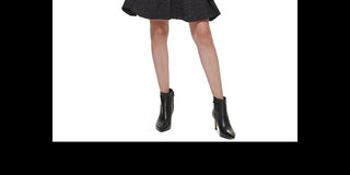 Vestido suéter feminino Calvin Klein com gola falsa, preto, tamanho médio