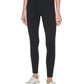 Calça legging feminina Calvin Klein com logo listrado e cintura alta, preta, tamanho P