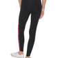 Calça legging feminina Calvin Klein com logo listrado e cintura alta, preta, tamanho P