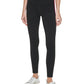 Calça legging feminina Calvin Klein com logo listrado e cintura alta, preta, tamanho P