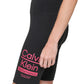 Calvin Klein Shorts Biker Feminino Cintura Alta com Logo Dividido Rosa Tamanho Grande