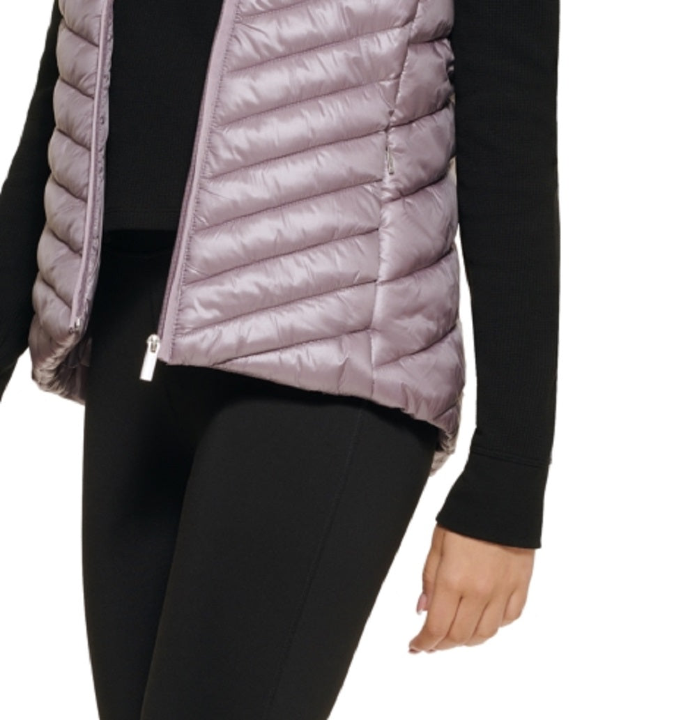 Calvin Klein Colete Acolchoado Diagonal Feminino Roxo Tamanho Médio