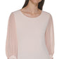 Blusa Calvin Klein Feminina Manga 3/4 Chiffon Rosa Tamanho X-G
