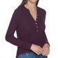 Calvin Klein Manga Longa Henley Roxo Tamanho X-G