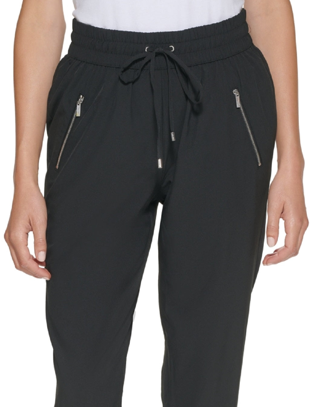 Calça jogger feminina Calvin Klein Tech Stretch preta tamanho grande
