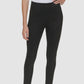 Calça feminina Calvin Klein com ajuste elástico e camurça sintética, estilo reto, preta, tamanho extragrande