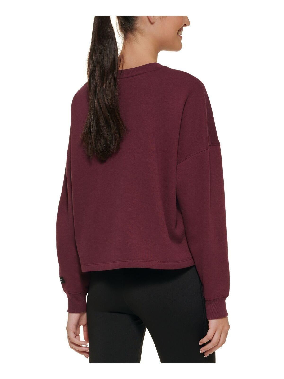 Calvin Klein Blusa Cropped Feminina com Logo Stacked Vermelha Tamanho P