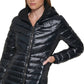 Casaco acolchoado com capuz Calvin Klein feminino, preto, tamanho pequeno