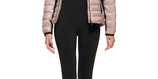 Jaqueta Calvin Klein Feminina com Capuz e Painel Lateral Rosa Tamanho Médio