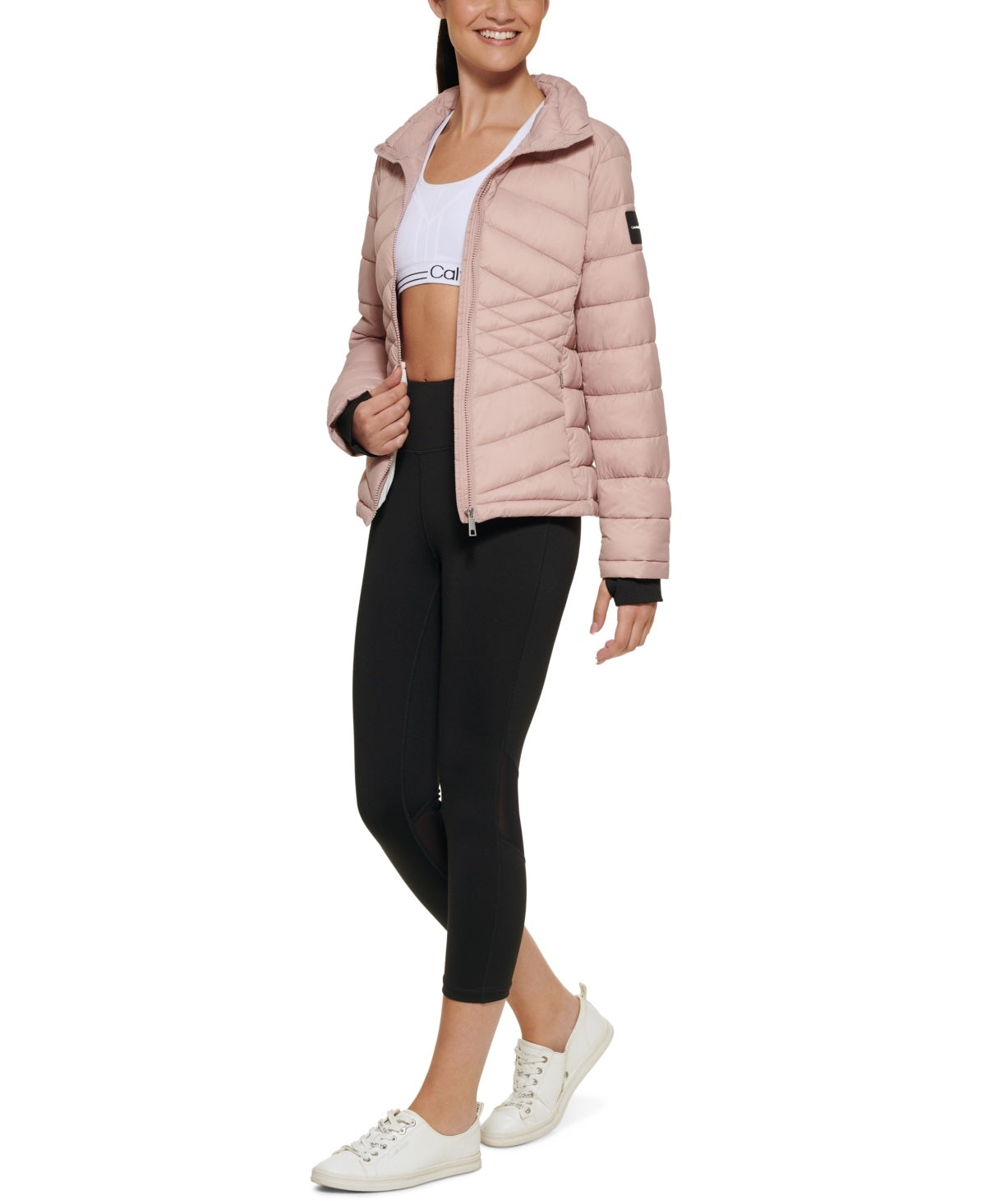 Jaqueta Puffer Feminina Calvin Klein Rosa Tamanho XS
