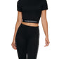 Calça legging feminina Calvin Klein com logo minimalista e cintura alta, preta, tamanho grande
