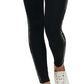 Calça legging feminina Calvin Klein com logo minimalista e cintura alta, preta, tamanho grande