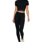 Calça legging feminina Calvin Klein com logo minimalista e cintura alta, preta, tamanho grande