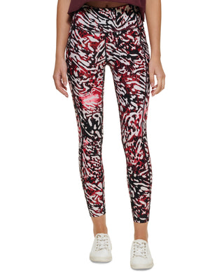 Calça legging feminina Calvin Klein Performance estampada cintura alta vermelha tamanho M