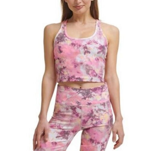 Calvin Klein Regata Cropped Feminina Estampada Racerback Roxa Tamanho P