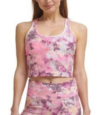 Calvin Klein Regata Cropped Feminina Estampada Racerback Roxa Tamanho P
