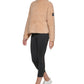 Blusa feminina Calvin Klein com gola falsa marrom, tamanho médio