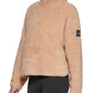 Blusa feminina Calvin Klein com gola falsa marrom, tamanho médio