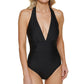 Maiô feminino Tommy Hilfiger Tummy Control, preto, tamanho 8