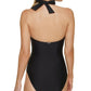 Maiô feminino Tommy Hilfiger Tummy Control, preto, tamanho 8