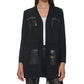 Suéter Calvin Klein Feminino com Bolso em Couro Sintético Preto Tamanho Grande
