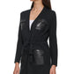 Suéter Calvin Klein Feminino com Bolso em Couro Sintético Preto Tamanho Grande