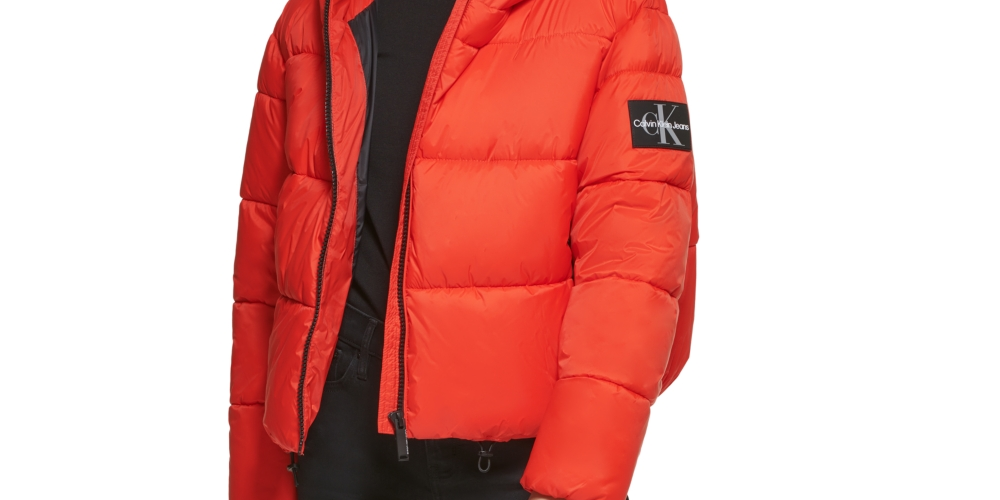 Jaqueta Puffer Boxy Feminina Calvin Klein Vermelha Tamanho Grande