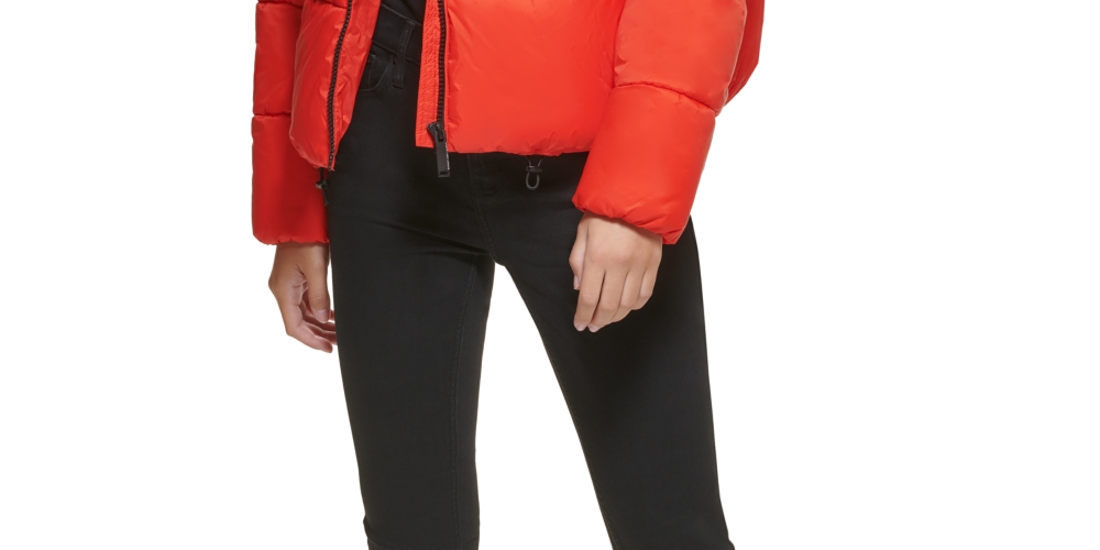 Jaqueta Puffer Boxy Feminina Calvin Klein Vermelha Tamanho Grande