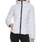 Casaco acolchoado com capuz Calvin Klein feminino, tamanho grande, branco