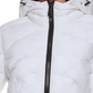 Casaco acolchoado com capuz Calvin Klein feminino, tamanho grande, branco
