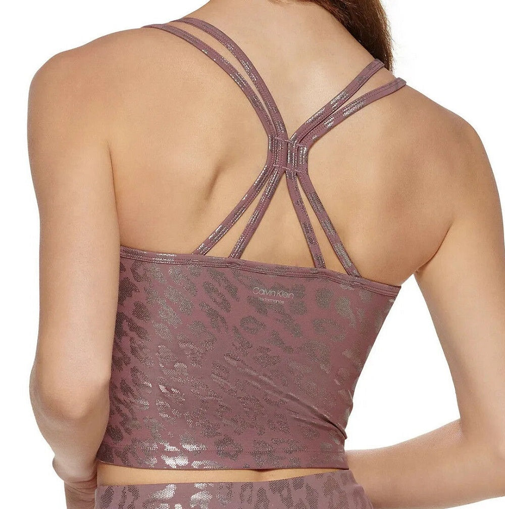 Calvin Klein Regata Feminina Estampada com Alças nas Costas Marrom Tamanho X-G