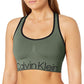 Sutiã esportivo Calvin Klein feminino de impacto médio, verde, tamanho pequeno