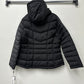 Calvin Klein Petite Fleece-Forrado Anorak com Capuz Capa de Chuva Feminina Preta Tamanho Petite XXL