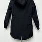 Calvin Klein Feminino Petite Fleece-Forrado Anorak com Capuz Capa de Chuva Preta Tamanho Petite XXS