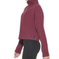 Suéter curto Calvin Klein feminino com gola alta canelada, roxo, tamanho GG